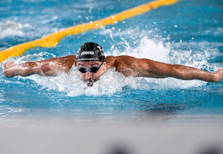Federico Burdisso TVN competes in the 200m Butterfly Men Heats during the Italian spring swimming championships at Stadio del Nuoto in Riccione (Italy), April 15, 2026.